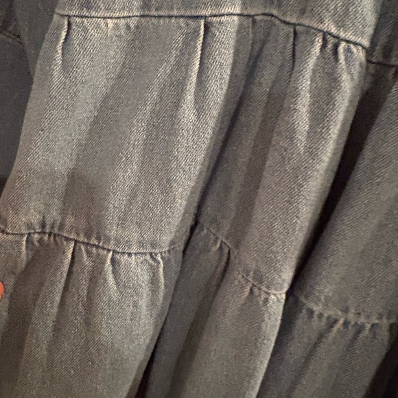 Free People Square Neck Tiered Denim Dress - Picture 4 of 7